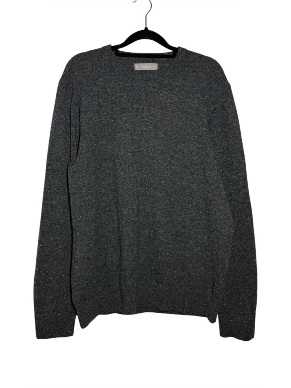 Everlane Cashmere Dark Grey Donegal Crew Neck Sweater Medium